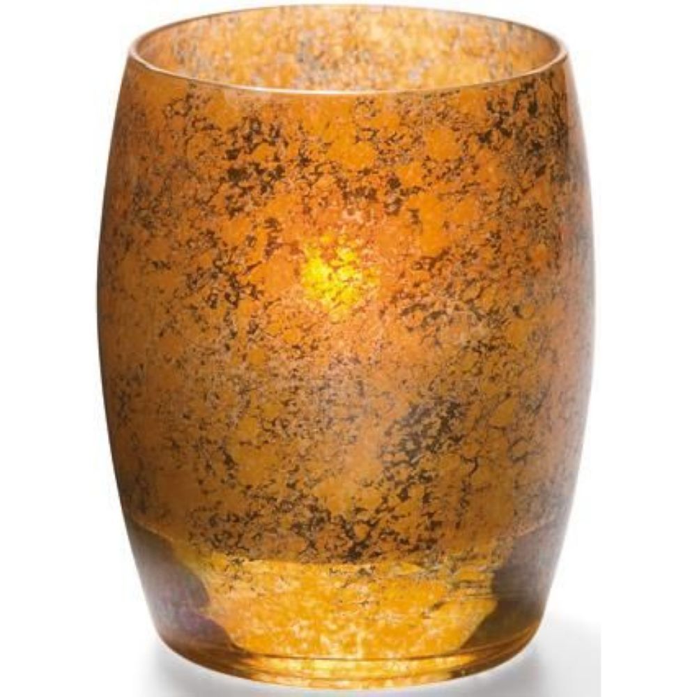 Hollowick Contour Antique Gold Votive Lamp, 3 3/4 X 3 X 3 Inch
