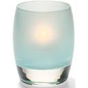 Hollowick Contour Satin Seafoam Glass Votive Lamp, 3 3/4 x 3 x 3 inch.