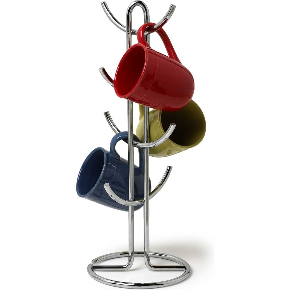 Spectrum Euro Chrome Large Mug Holder, 17.5 x 7.25 x 7.25 inch.