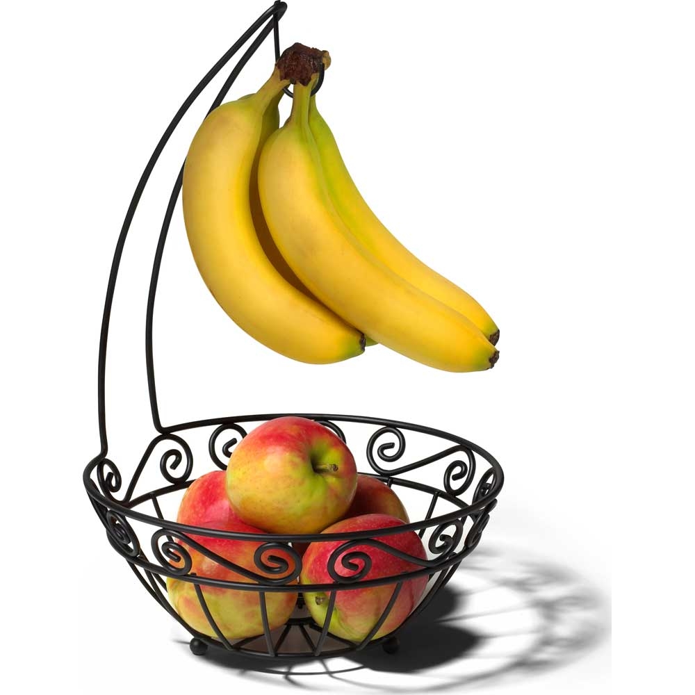 Spectrum Black Scroll Small Fruit Tree, 15.5 x 10 x 10 inch.