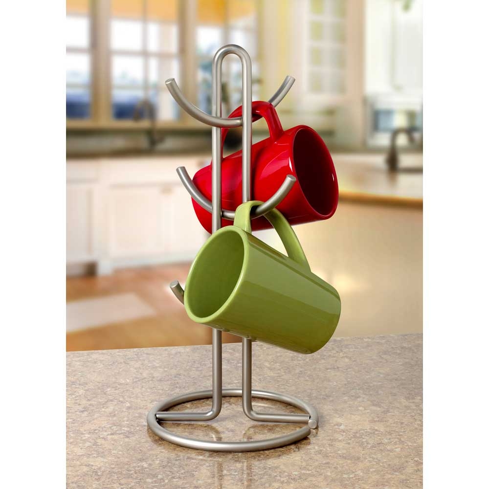 Spectrum Euro Satin Nickel Mug Holder, 15 x 7 x 7 inch.