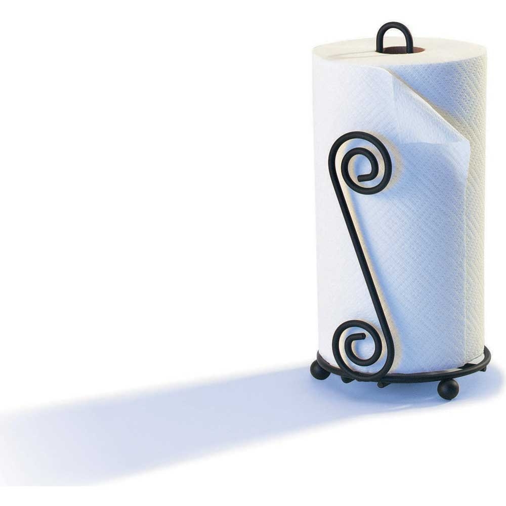 Spectrum Black Scroll Paper Towel Holder, 13 x 6.75 x 6 inch.