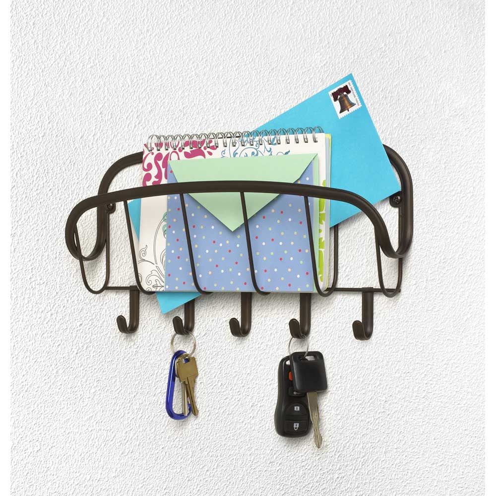 Spectrum Ashley Wall Mount Bronze Single Letter Holder, 6.5 X 2.5 X 12 Inch