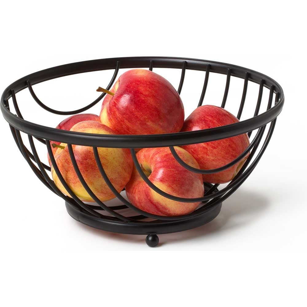 Spectrum Ashley Black Fruit Bowl, 5.25 x 11 x 11 inch.