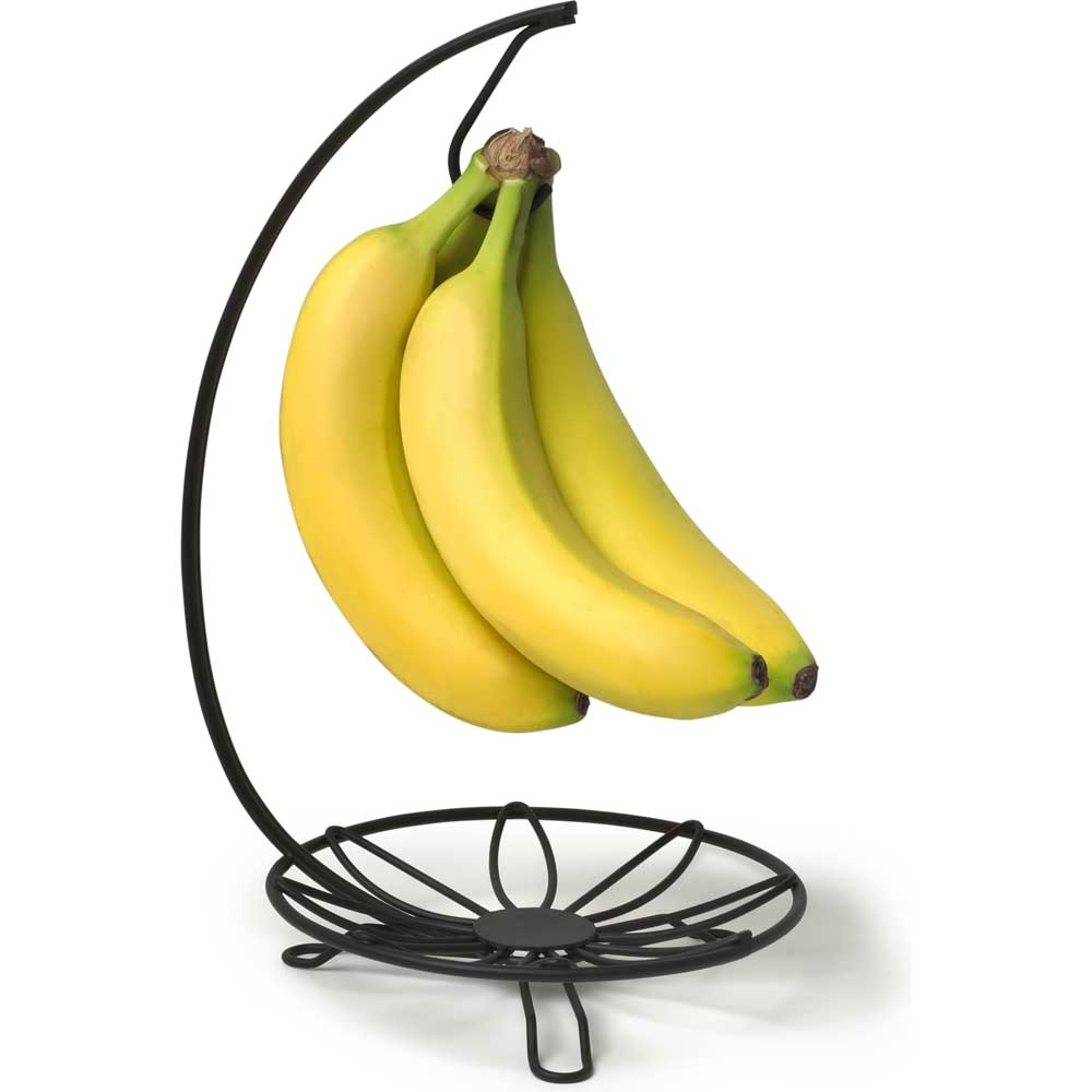Spectrum Leaf Black Banana Holder, 12.75 x 8 x 7 inch.