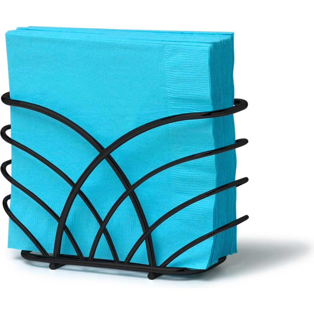 Spectrum Flower Black Napkin Holder, 5 x 2.5 x 7.75 inch.