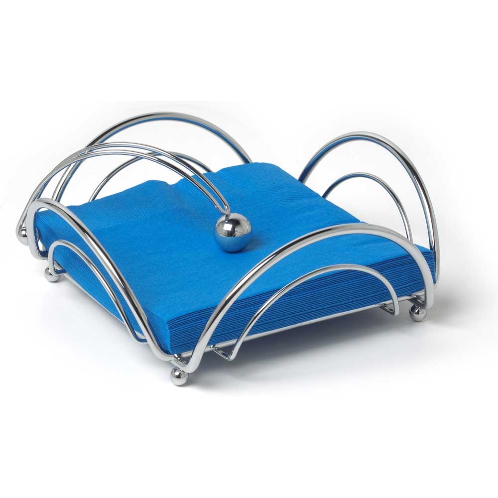 Spectrum Chrome Flower Flat Napkin Holder, 3.25 x 8.25 x 8.25 inch.