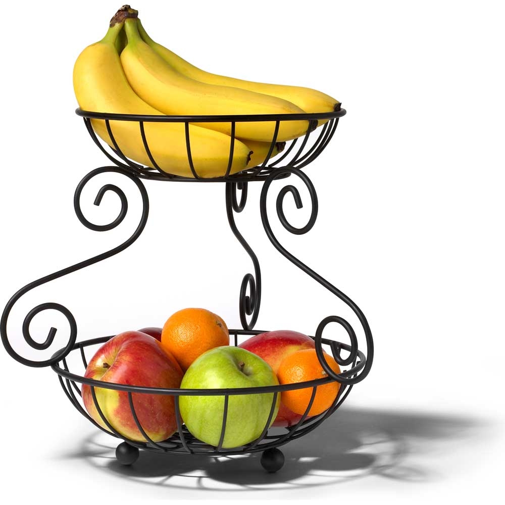 Spectrum Black Scroll 2 Tier Server, 11 x 11.5 x 11.5 inch.