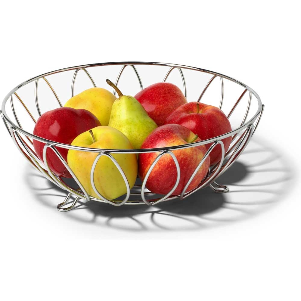 Spectrum Chrome Leaf Fruit Bowl, 4.25 x 12 x 12 inch.