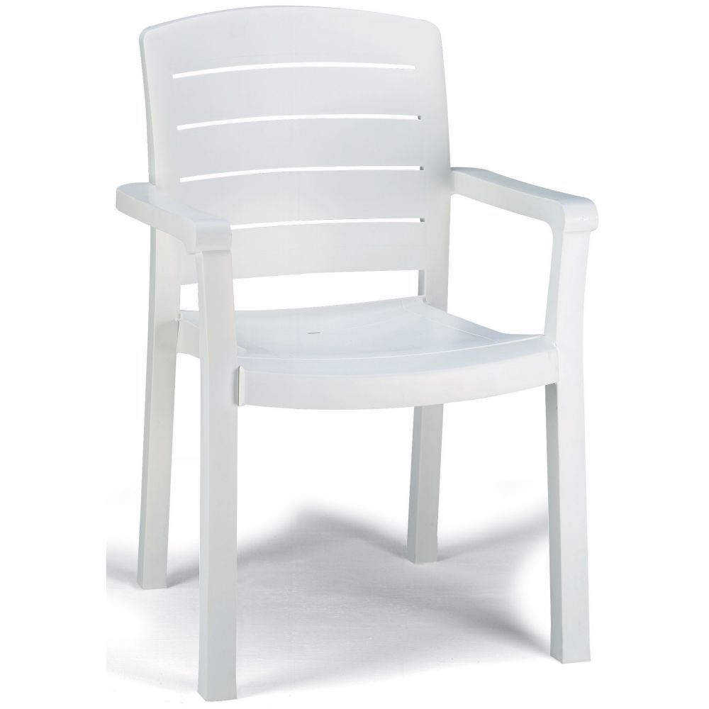 Grosfillex Acadia White Stacking Dining Armchair -- 4 Per Case