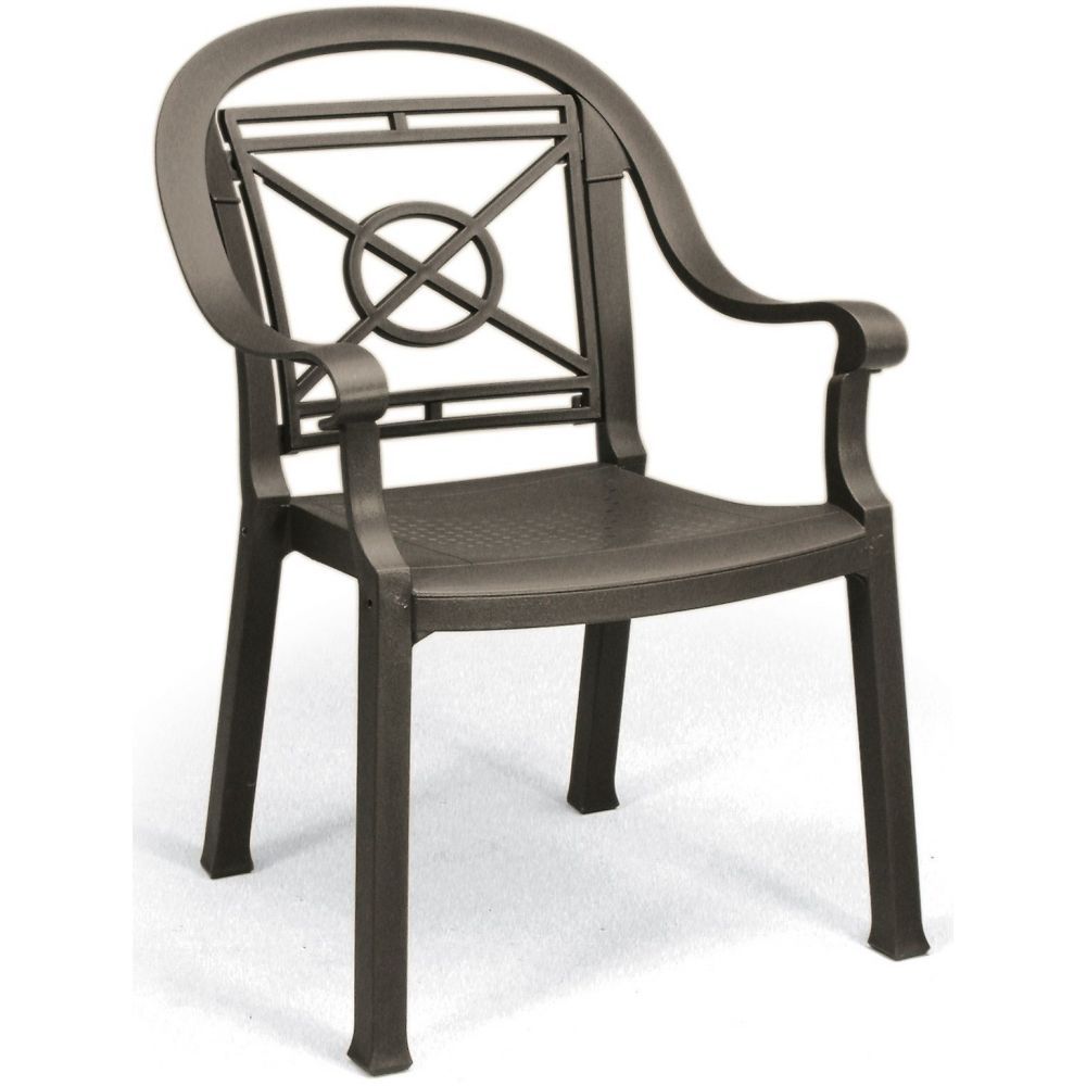Grosfillex Victoria Bronze Mist Classic Stacking Dining Armchair -- 4 Per Case