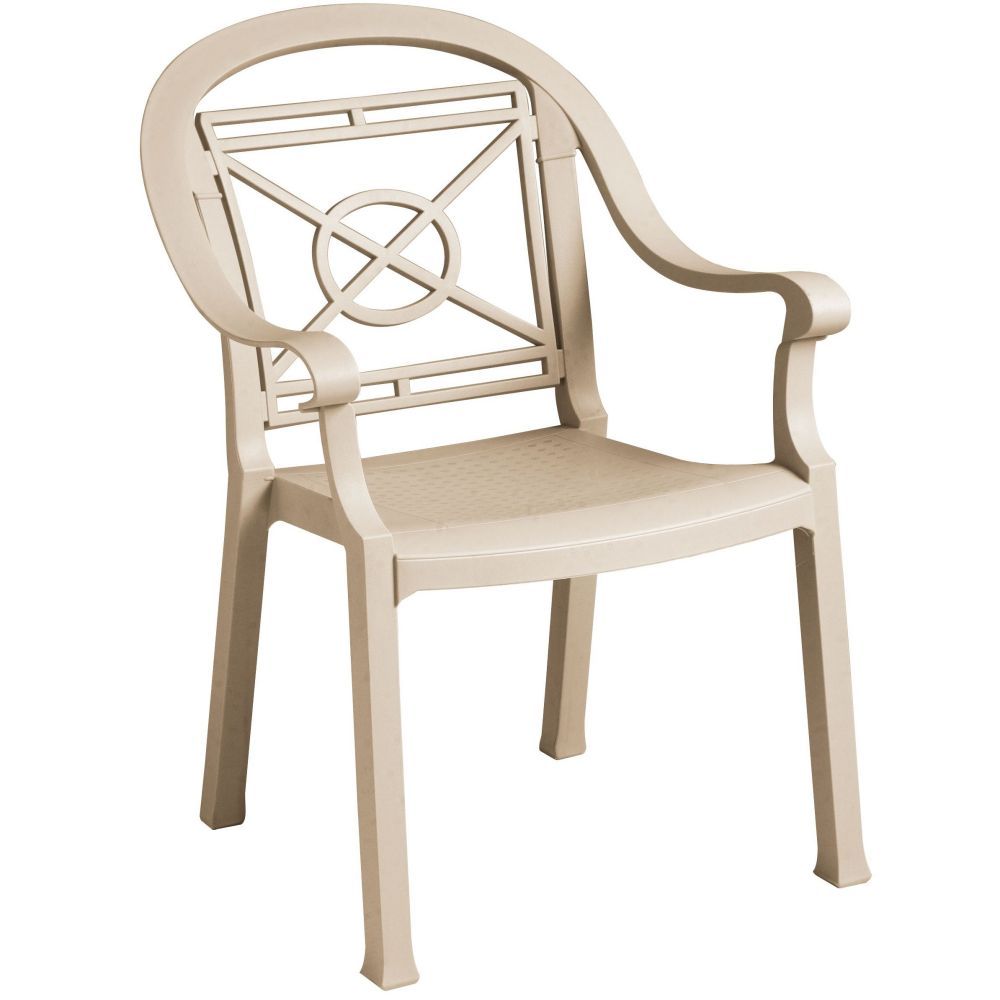 Grosfillex Victoria Sandstone Classic Stacking Dining Armchair -- 4 Per Case