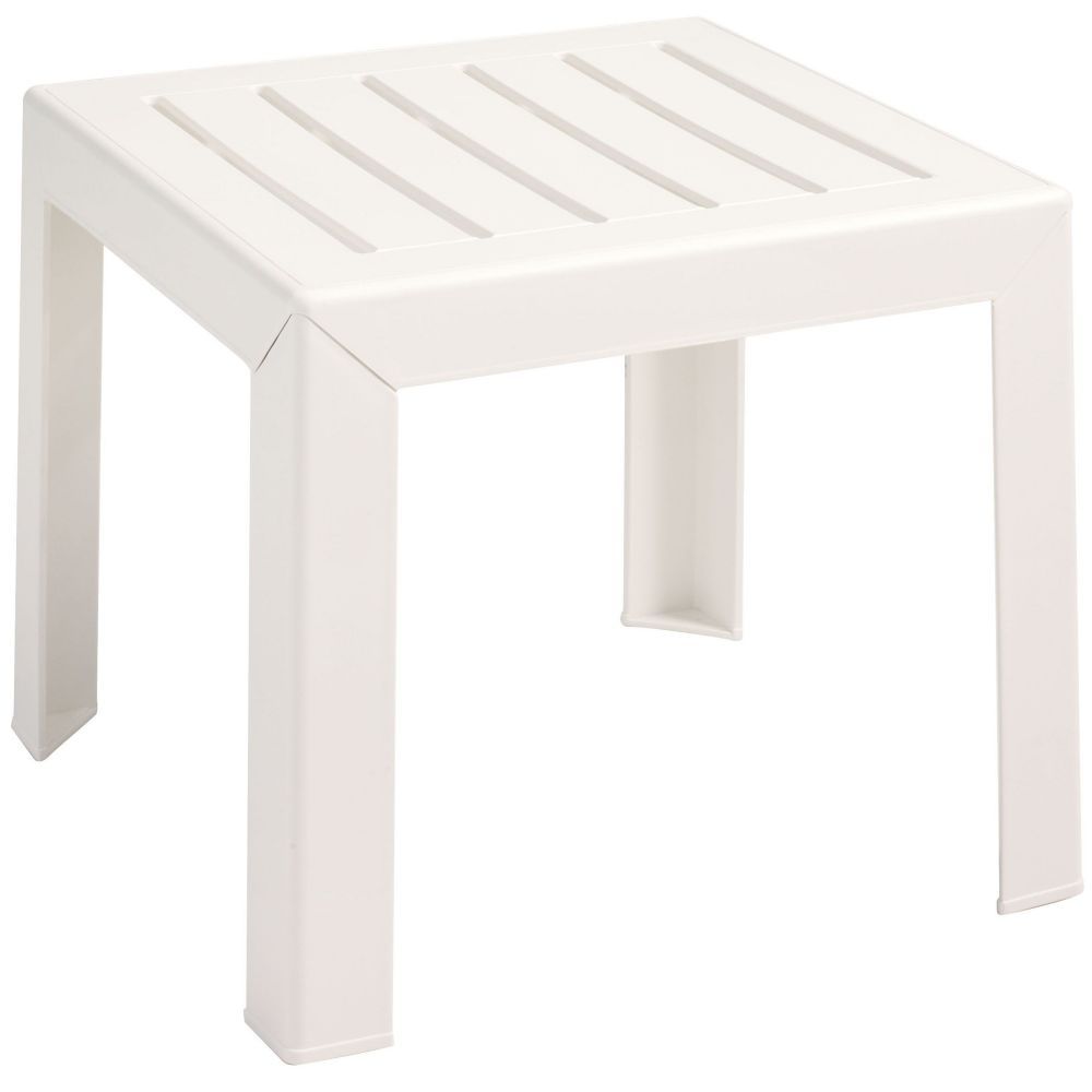 Grosfillex Bahia White Stacking Low Table, 16 X 16 Inch