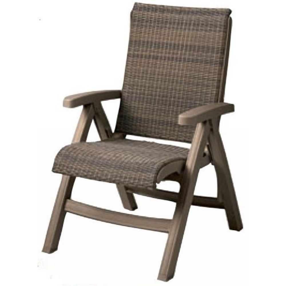 Grosfillex Java All Weather Moccacino Wicker Weave On Taupe Frame Chair -- 2 Per Case