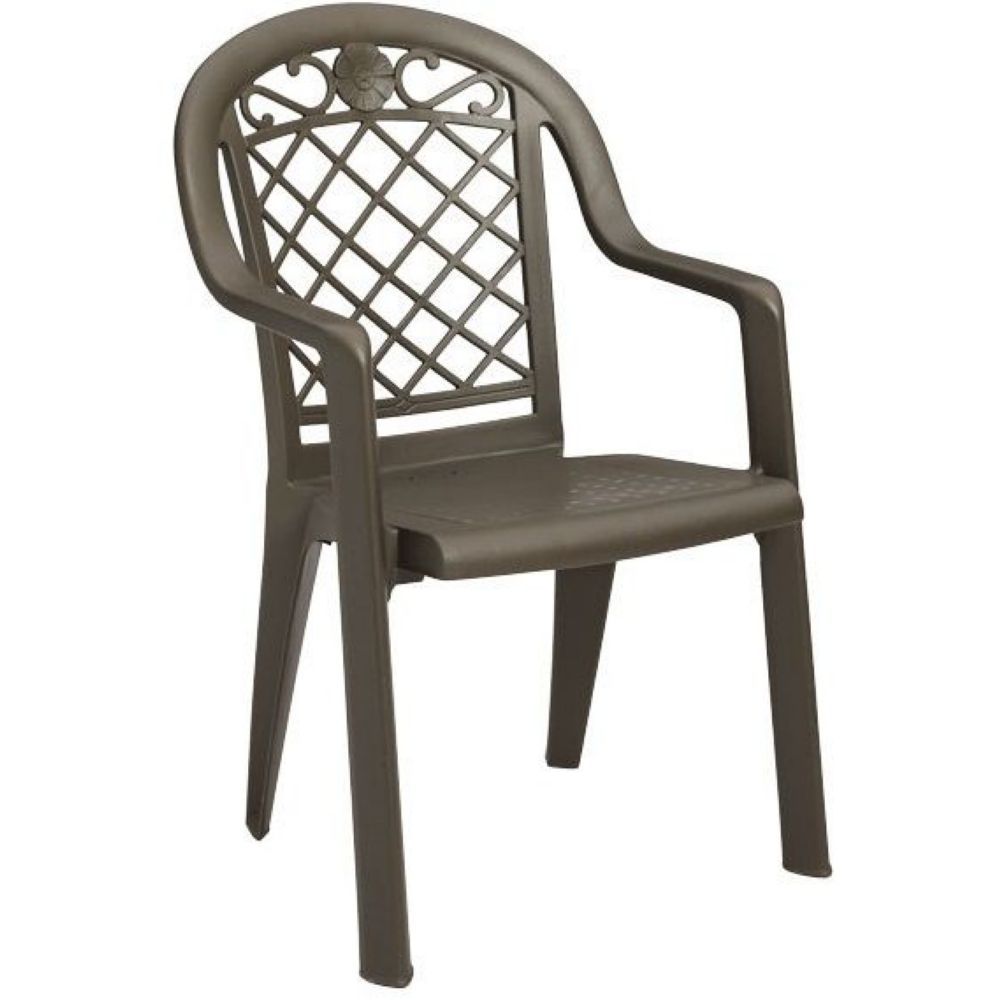 Grosfillex Savannah Bronze Mist Highback Stacking Armchair -- 20 Per Case
