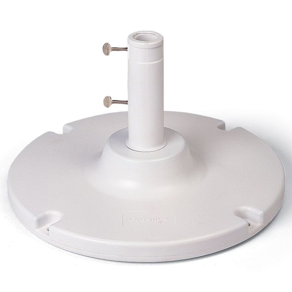 Grosfillex White Table Umbrella Base with Stem, 35 Pound.
