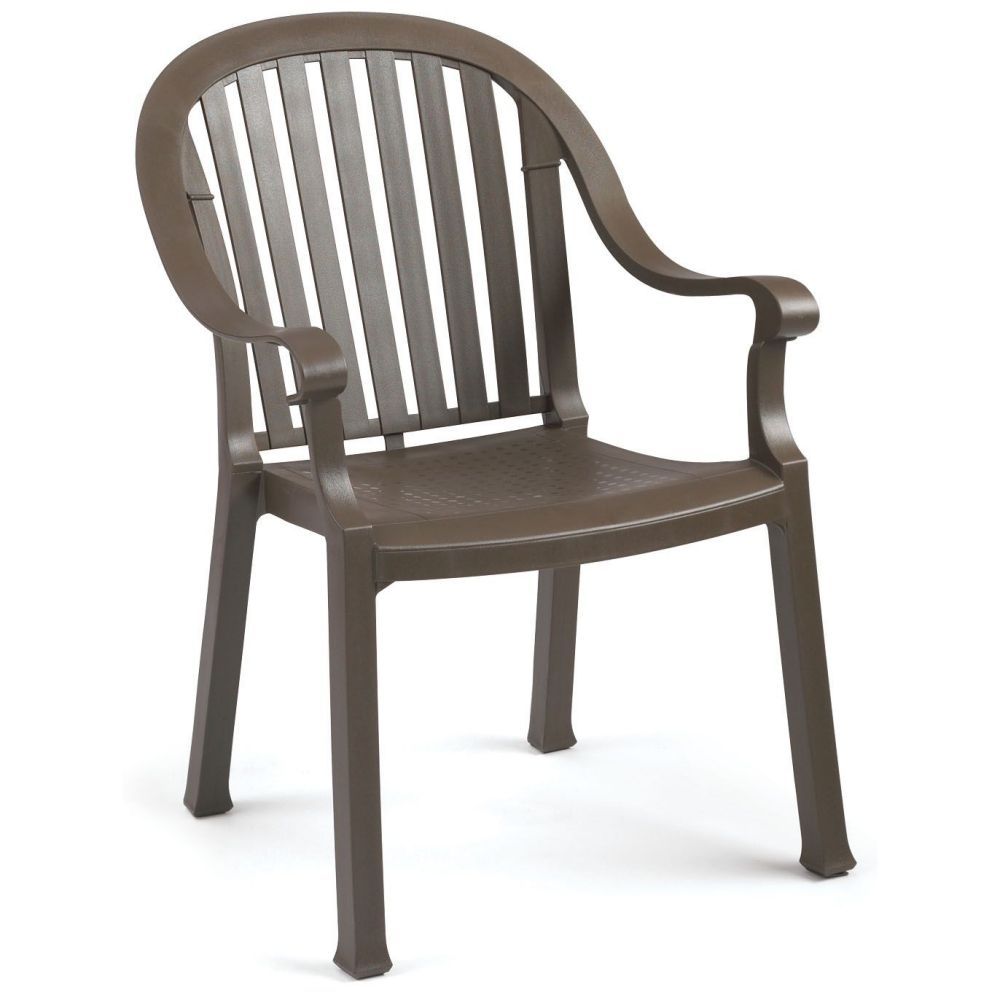 Grosfillex Colombo Bronze Mist Classic Stacking Dining Armchair -- 4 Per Case