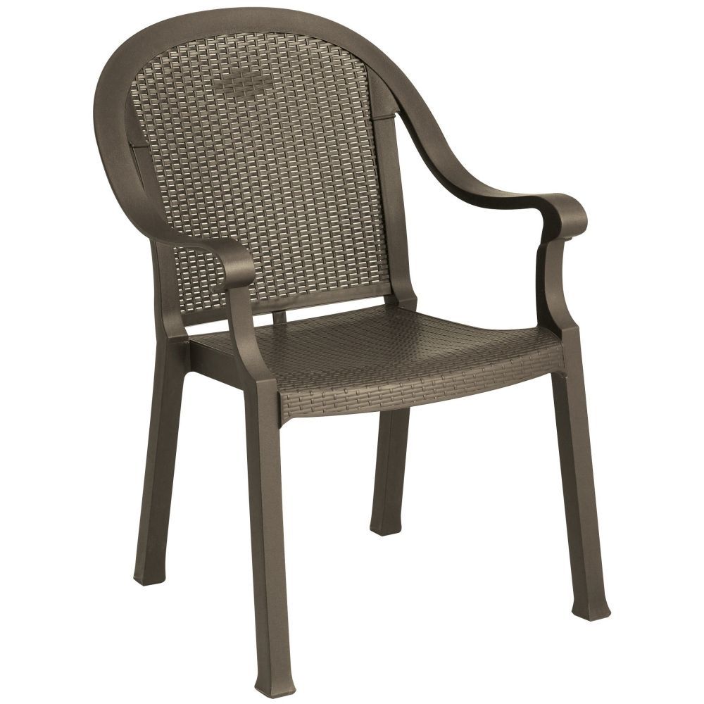 Grosfillex Sumatra Bronze Mist Classic Stacking Armchair -- 4 Per Case