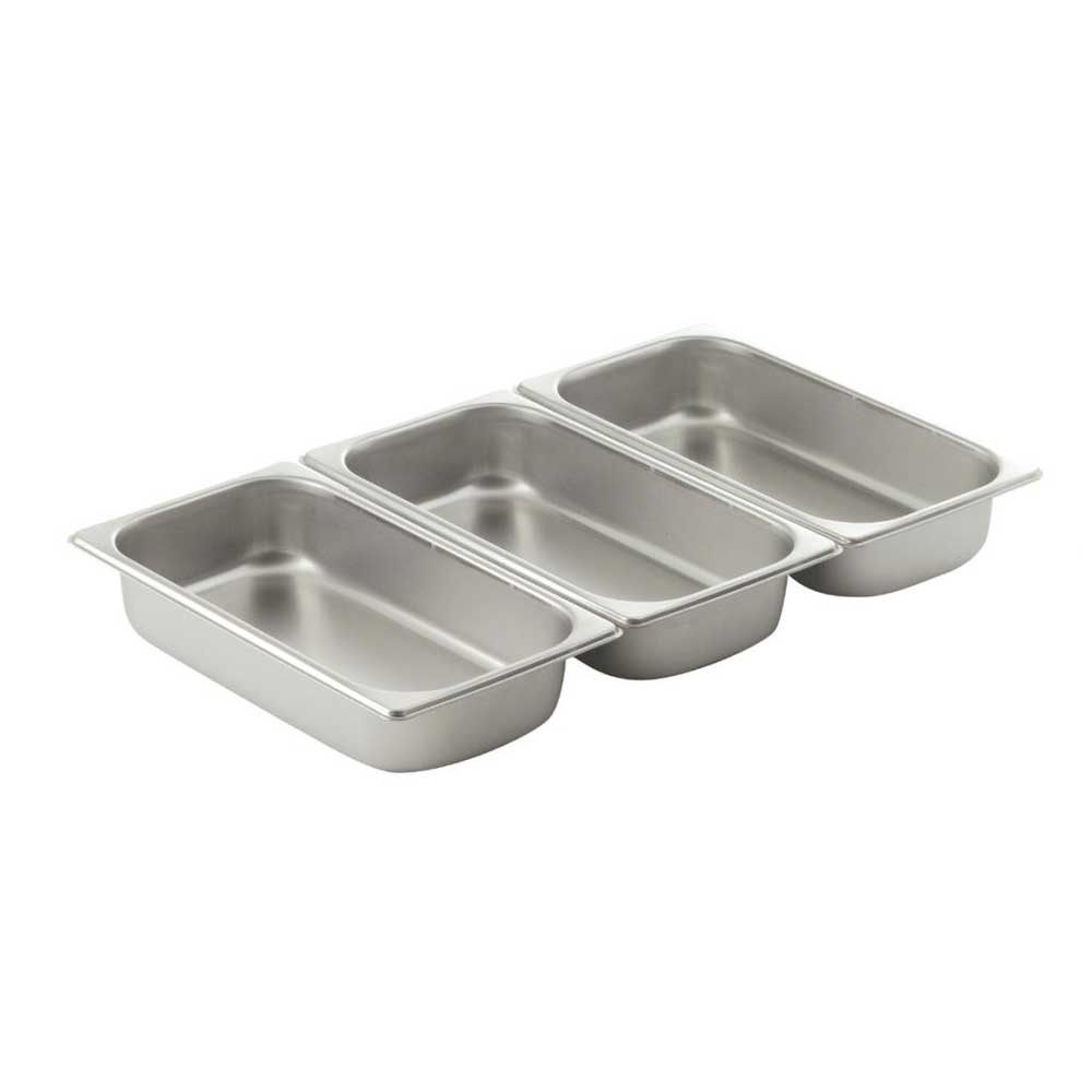 Smart 1/3 Size Oblong Stainless Steel Food Pan, 13 x 7 x 2.75 inch.