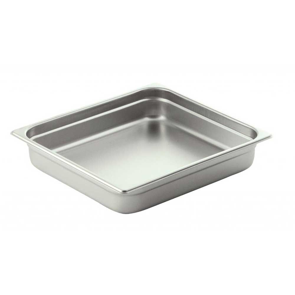 Smart 2/3 Size Oblong Stainless Steel Food Pan, 13 X 14 X 2.75 Inch