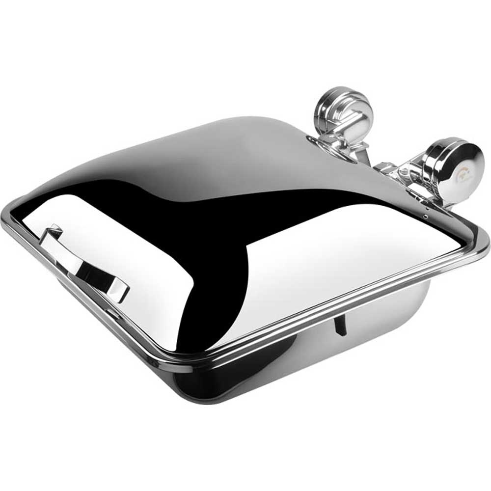 Smart W Square Chafing Dish with Stainless Steel Lid, 15.75 x 17.5 x 8 inch.