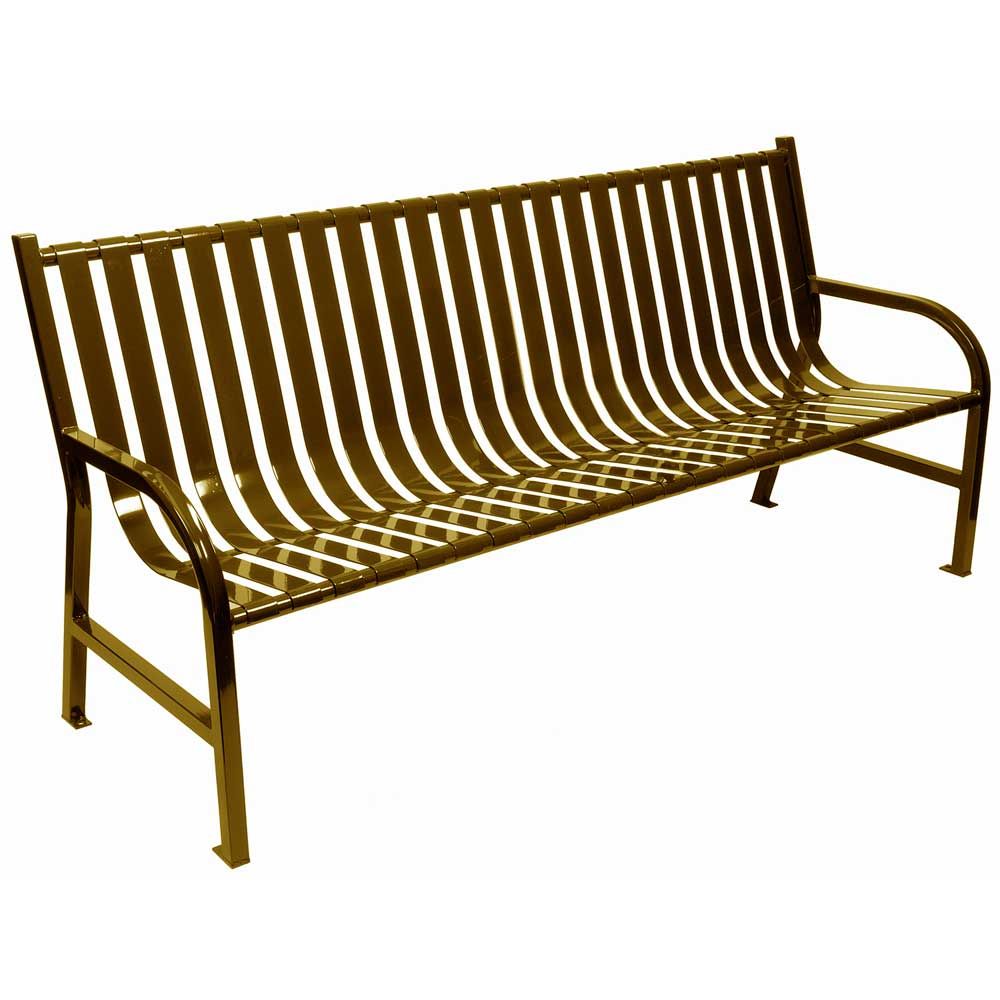 Witt Industries Brown Oakley Slatted Metal Outdoor Bench, 72 X 34 X 24 Inch