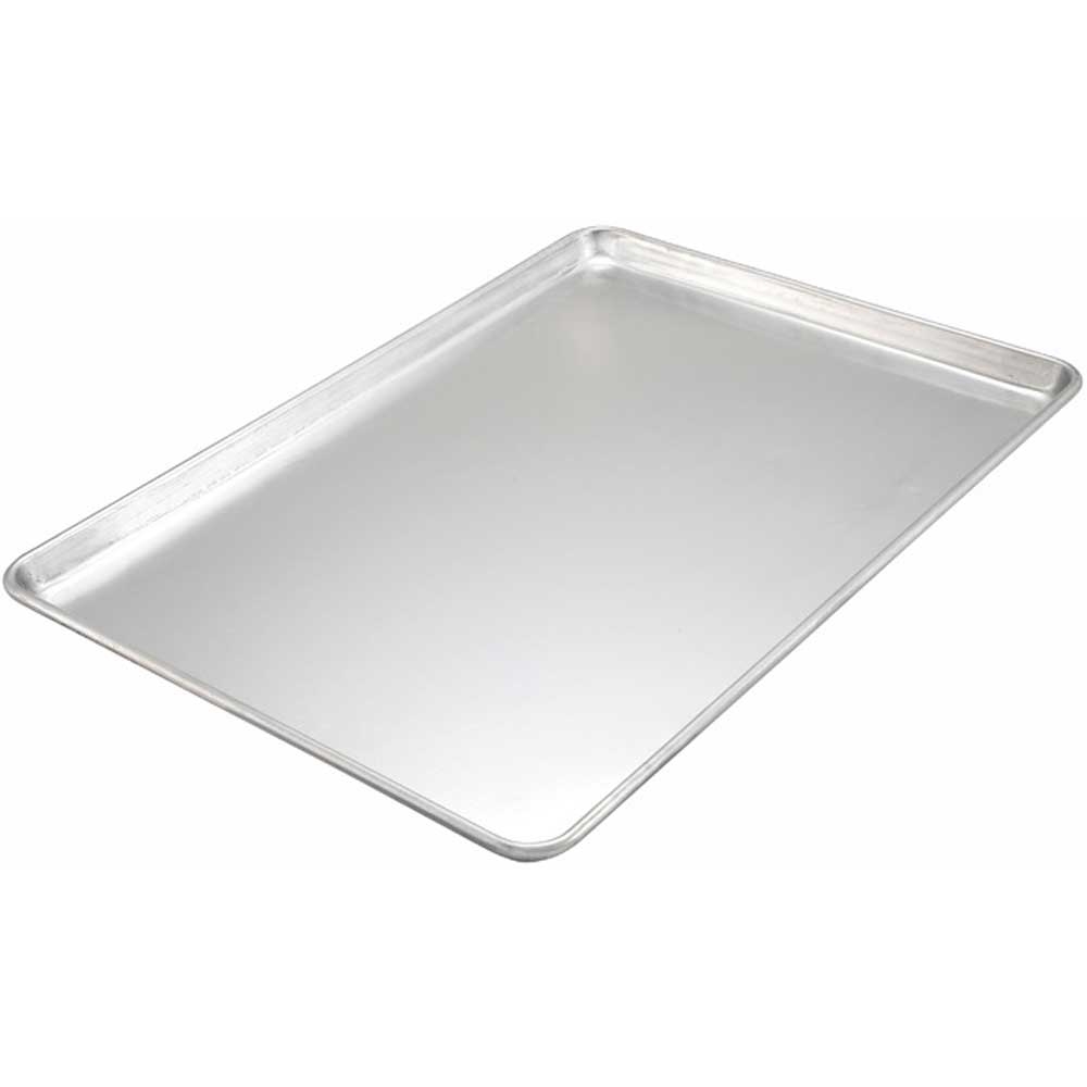 Winco 1/2 Size Closed Bead 18 Gauge Aluminum Sheet Pan, 13 x 18 inch -- 12 per case.