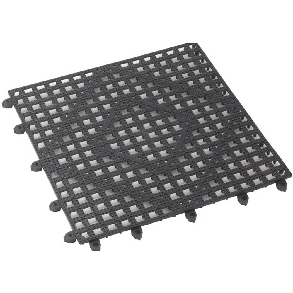 Winco Plastic Dark Smoke Lightweight Interlocking Square Bar Mat, 12 X 12 Inch -- 12 Per Case
