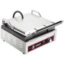 Winco Ribbed Plate Single 1750W Panini Grill with Cleaning Brush, 14 inch.