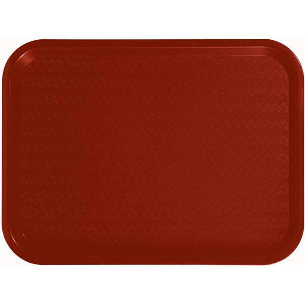 Winco Plastic Burgundy Fast Food Tray, 12 x 16 inch -- 12 per case.
