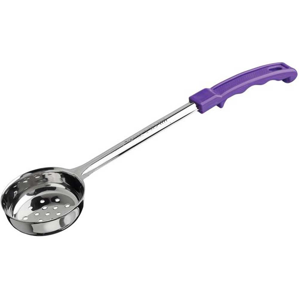 Winco Stainless Steel One Piece Perforated Food Portioner with Purple Handle, 2 Ounce -- 12 per case.