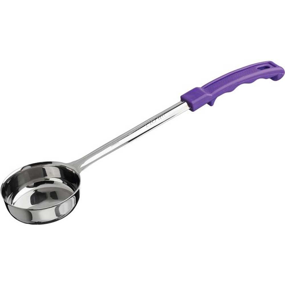 Winco Stainless Steel One Piece Solid Food Portioner with Purple Handle, 4 Ounce -- 12 per case.