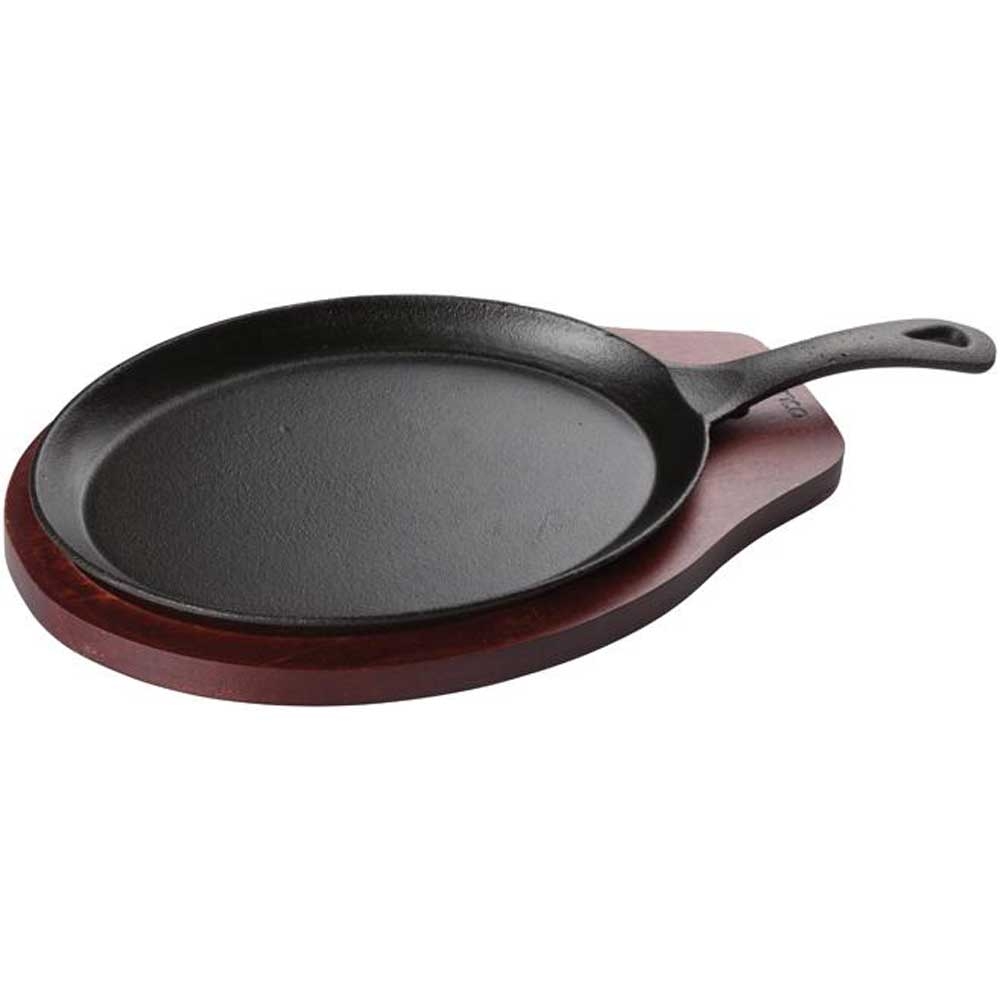 Winco 2 Piece Cast Iron Fajita Server Set -- 12 set per case.