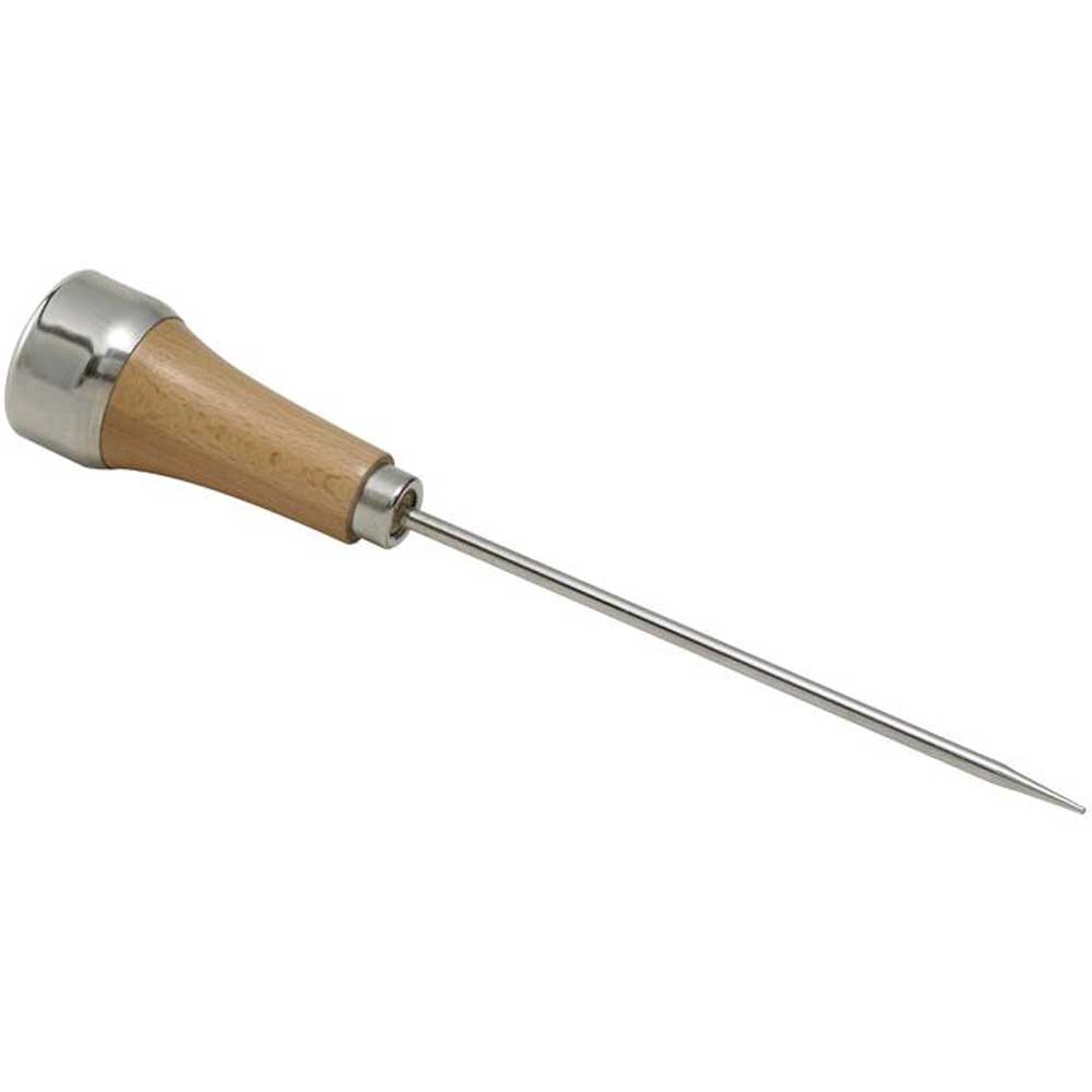 Winco Tempered Nickeled Steel Ice Pick with Wooden Handle, 9 inch Length -- 12 per case.