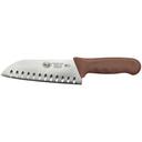 Winco Stal Santoku Knife with Brown Polypropylene Handle, 7 inch -- 6 per case.