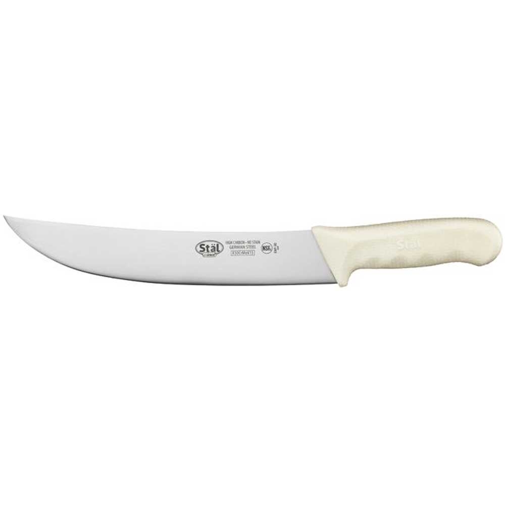 Winco Stal Cimeter Knife with White Polypropylene Handle, 9.5 inch -- 6 per case.