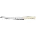 Winco Stal Curved Bread Knife with White Polypropylene Handle, 9.5 inch -- 6 per case.