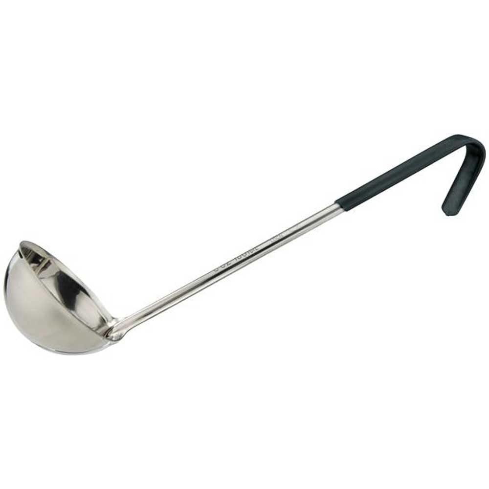 Winco Prime Stainless Steel One Piece Ladle with Black Handle, 6 Ounce -- 12 per case.