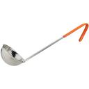 Winco Prime Stainless Steel One Piece Ladle with Orange Handle, 8 Ounce -- 12 per case.