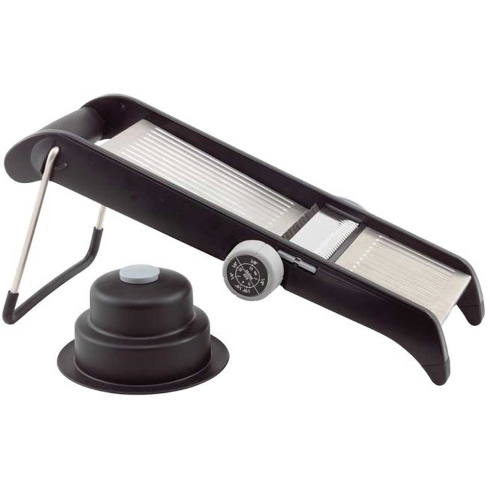 Winco Mandoline Slicer Set with Plastic Handle Guard and Built in Blades -- 4 set per case.