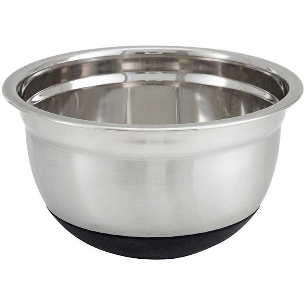 Winco Silicone Base Stainless Steel Mixing Bowl, 3 Quart -- 12 per case.