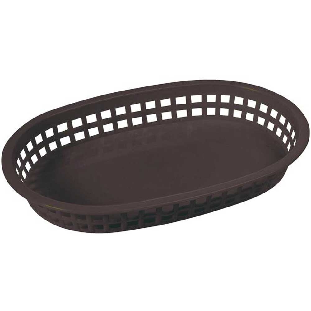 Winco Black Oval Platter Basket, 10 3/4 x 7 1/4 x 1 1/2 inch -- 3 per case.