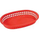 Winco Red Oval Platter Basket, 10 3/4 x 7 1/4 x 1 1/2 inch -- 3 per case.
