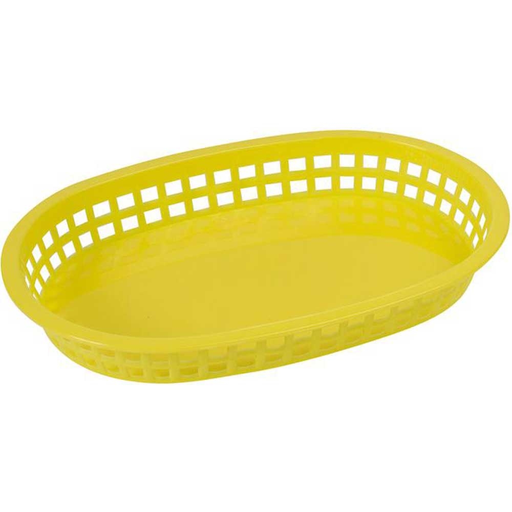 Winco Yellow Oval Platter Basket, 10 3/4 x 7 1/4 x 1 1/2 inch -- 3 per case.