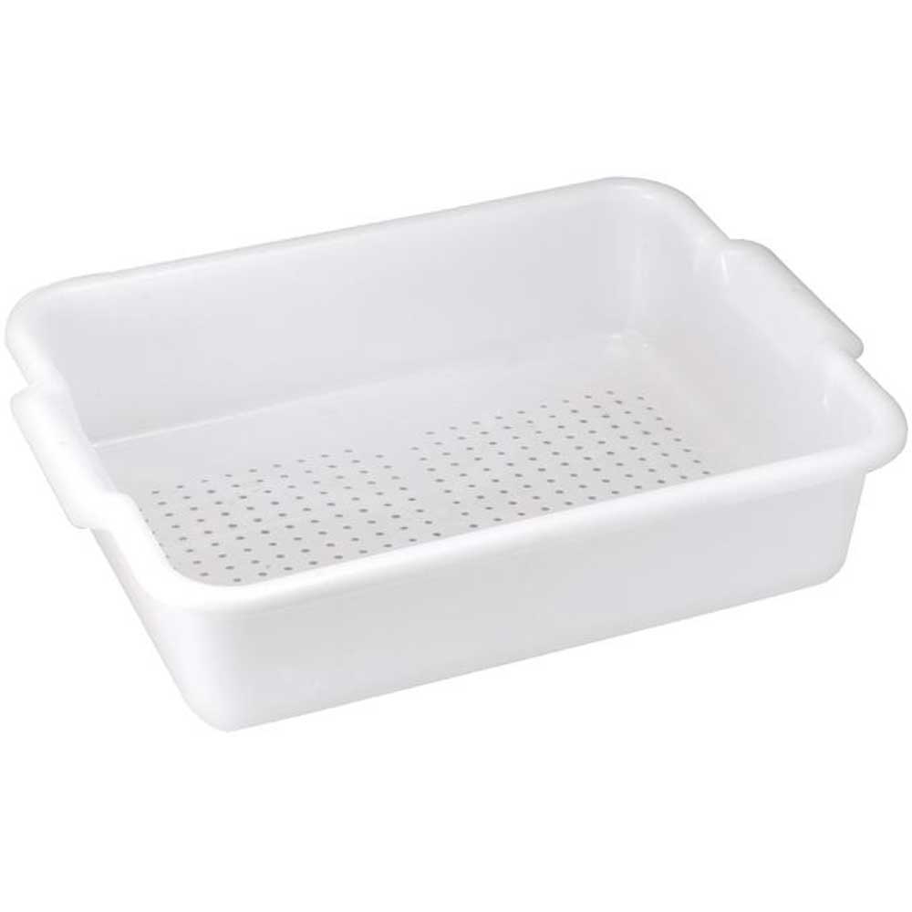 Winco Polypropylene White Perforated Bus Box, 21 1/4″ x 15 3/8″ x 4 7/8 inch -- 6 per case.