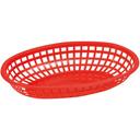 Winco Red Oval Fast Food Basket, 10 1/4 x 6 3/4 x 2 inch -- 3 per case.