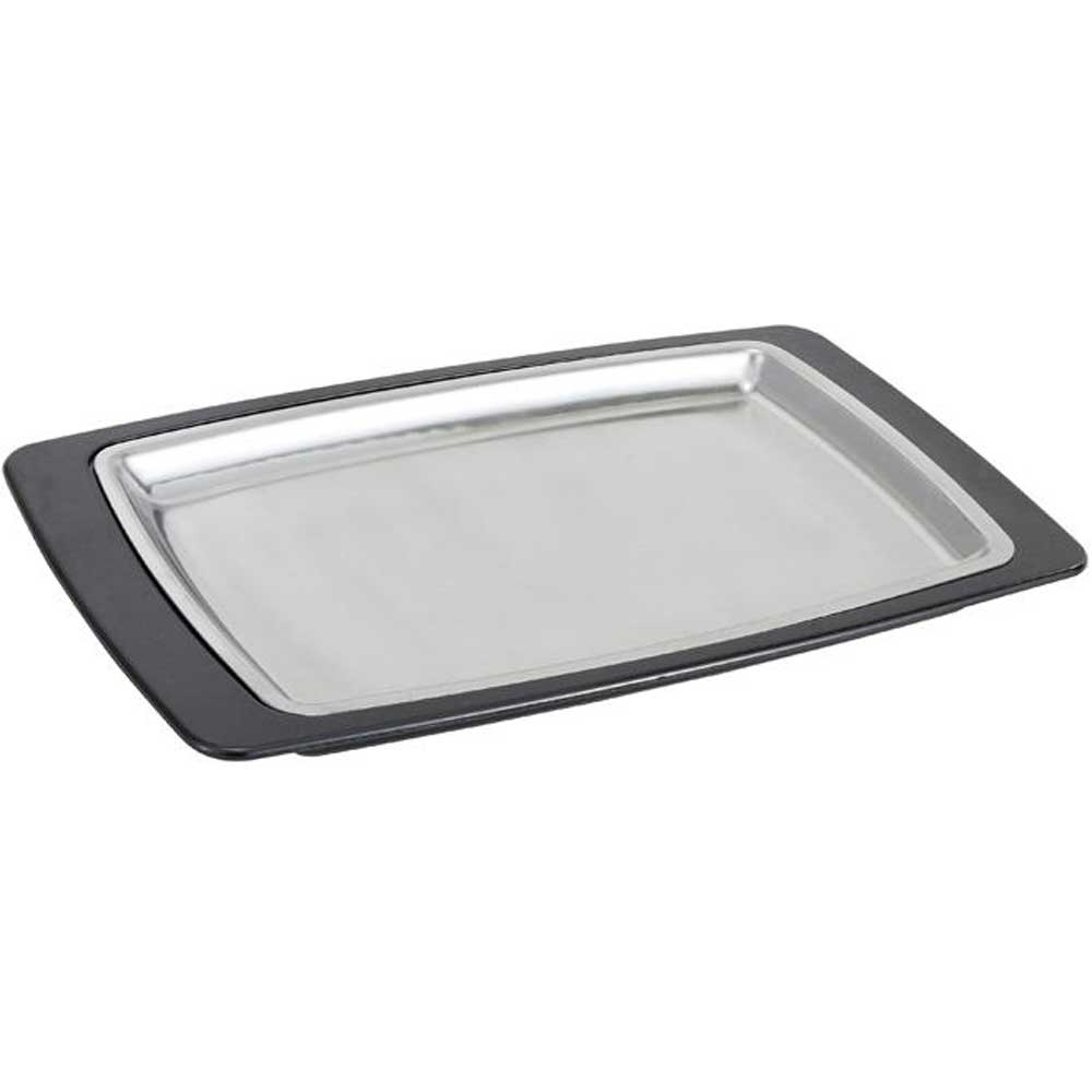 Winco Stainless Steel Rectangular Sizzle Platter with Bakelite Underliner Set, 11 x 7 inch -- 12 set per case.