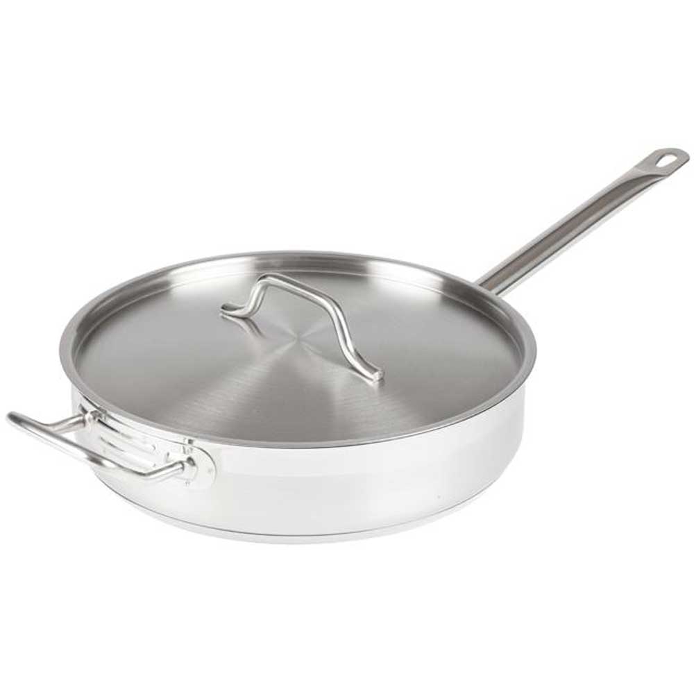 Winco Stainless Steel Saute Pan with Cover, 5 Quart -- 4 per case.