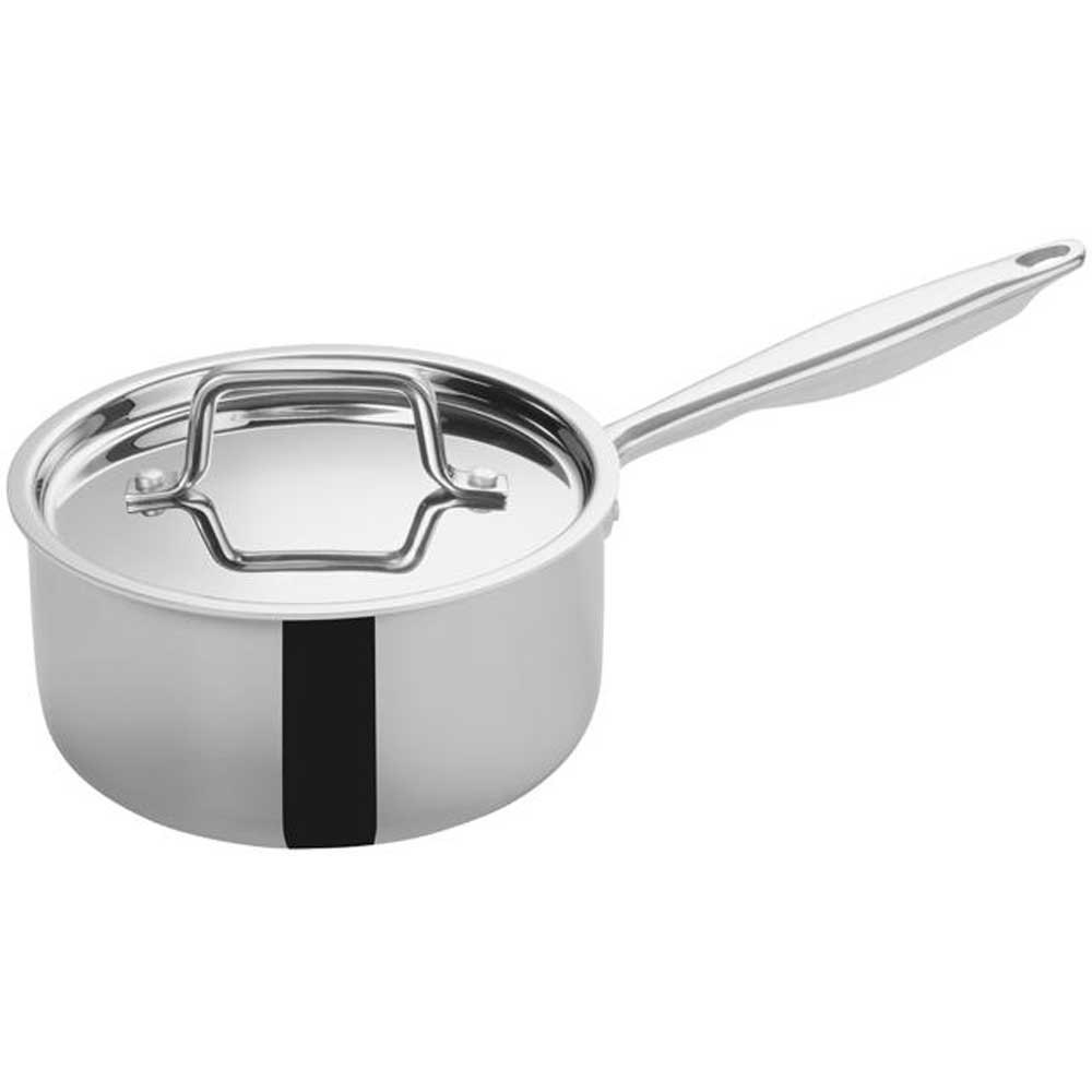 Winco Tri Gen Triply Stainless Steel Sauce Pan with Cover, 2.5 Quart -- 6 per case.