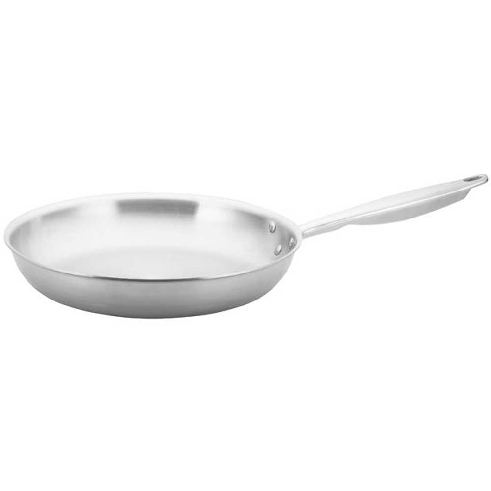 Winco Tri Gen Triply Stainless Steel Natural Finish Fry Pan, 12 inch -- 4 per case.